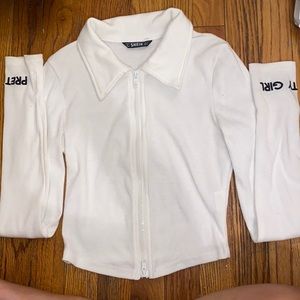 White long sleeve croptop